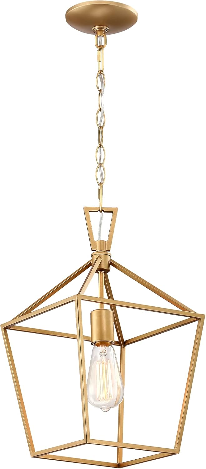 Polished Nickel Finish Small Cage Pendant Light U2890