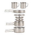 Stainless Steel Camping Cookware Mess Kit 8PCS with Plates Cups H88387