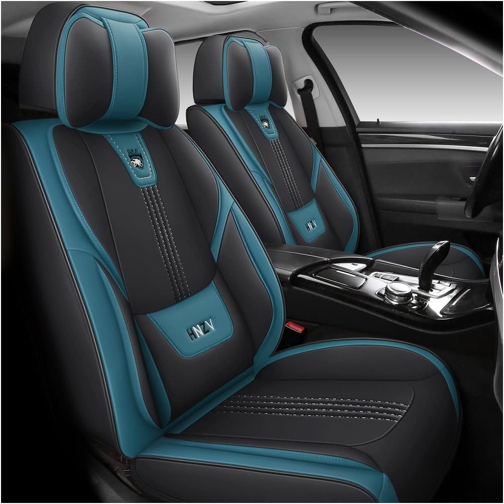 Blue & Black Car Seat Covers Full Set T6089