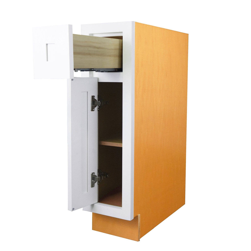 18 inch Wide Kitchen Base Cabinet Snow White Inset Shaker Single Door Single Drawer V398121