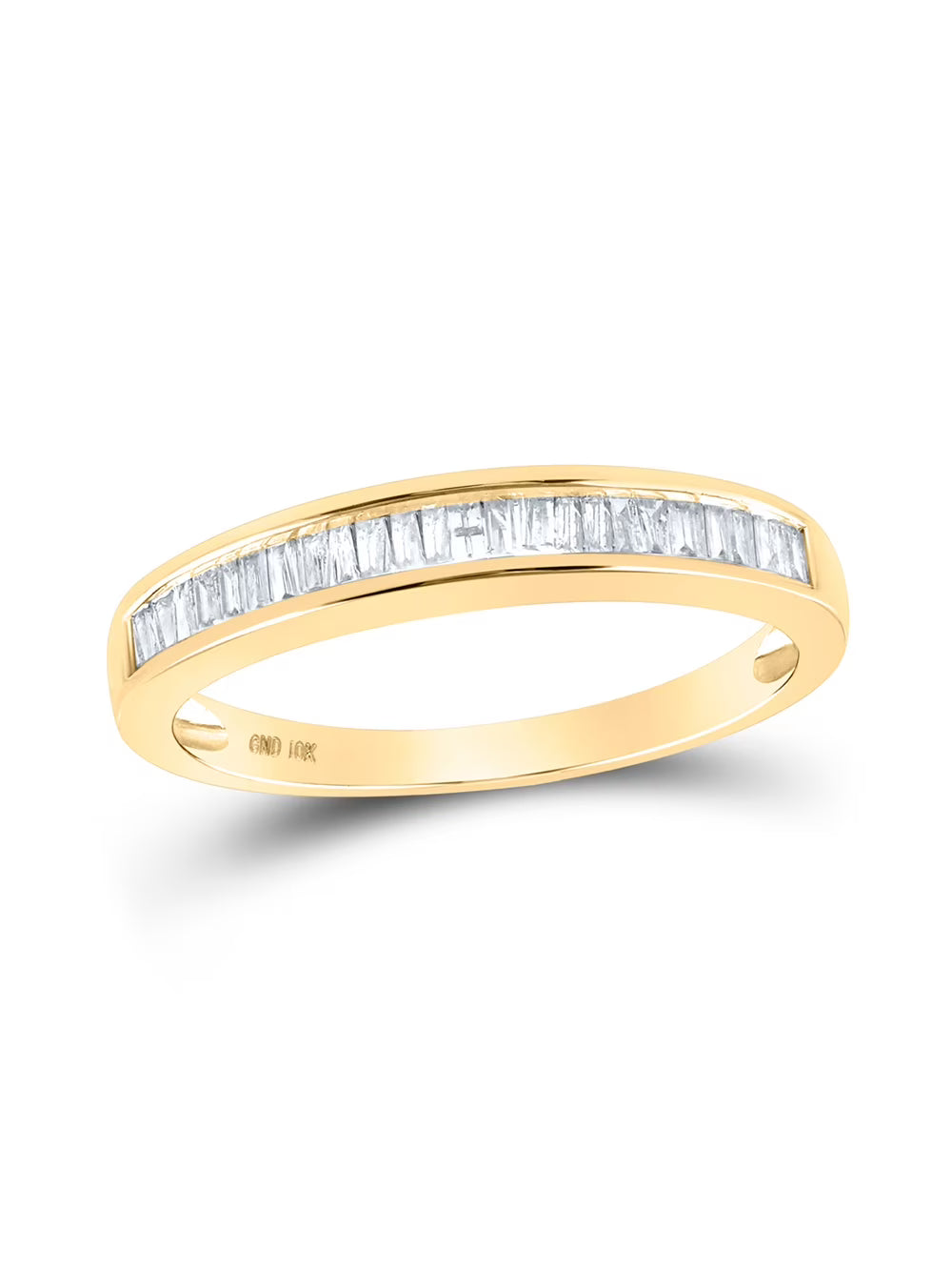 10kt Yellow Gold Baguette Diamond Wedding Band 1/4 Cttw Z415