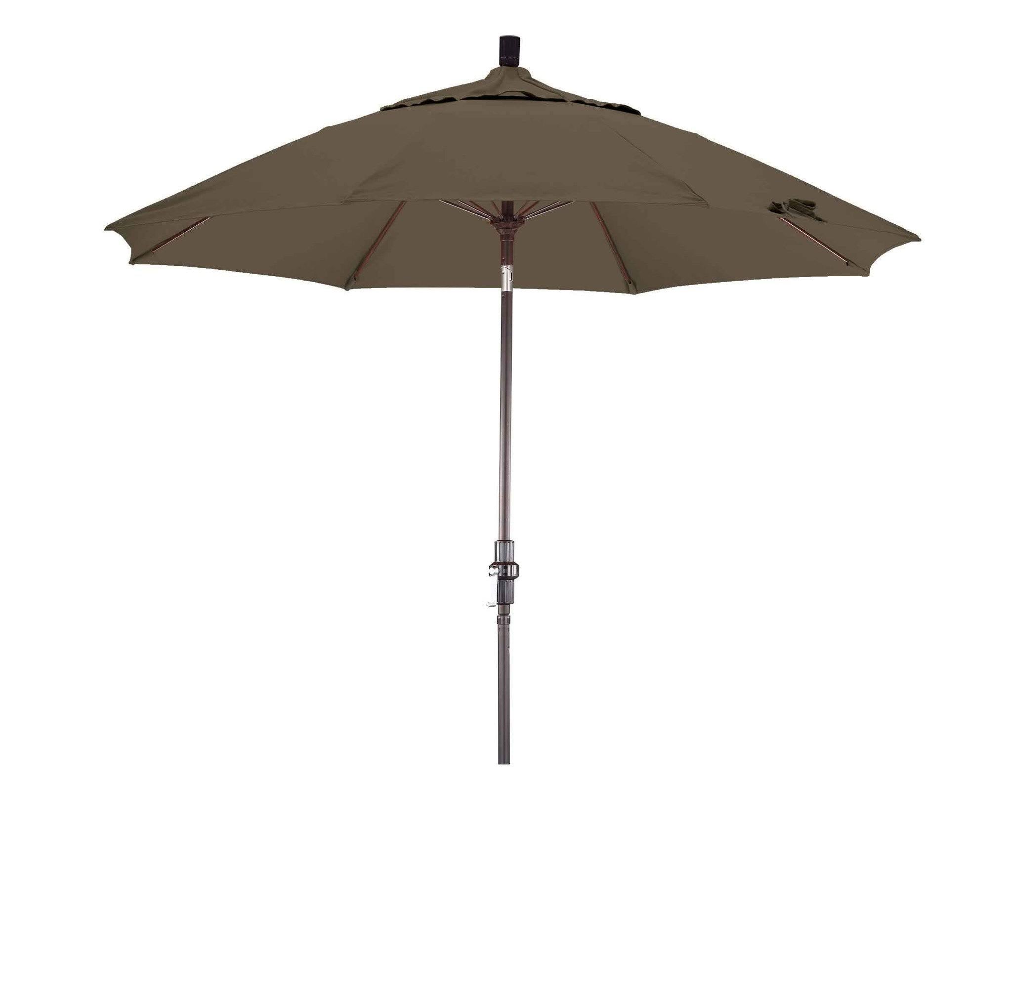 Taupe Brown Aluminum Collar Tilt Patio Umbrella G185641