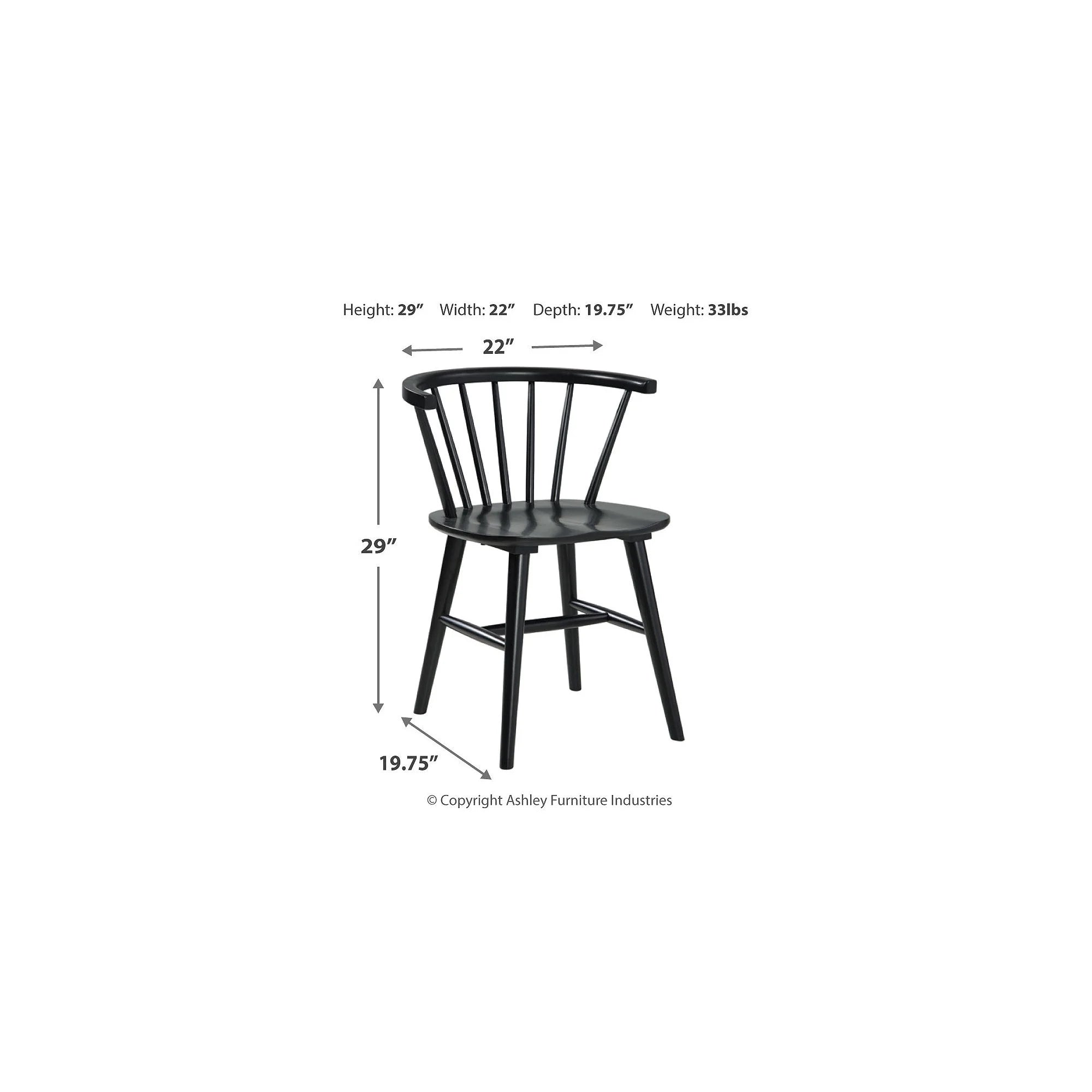 Black Spindle Dining Chair, Set of 2 E20807