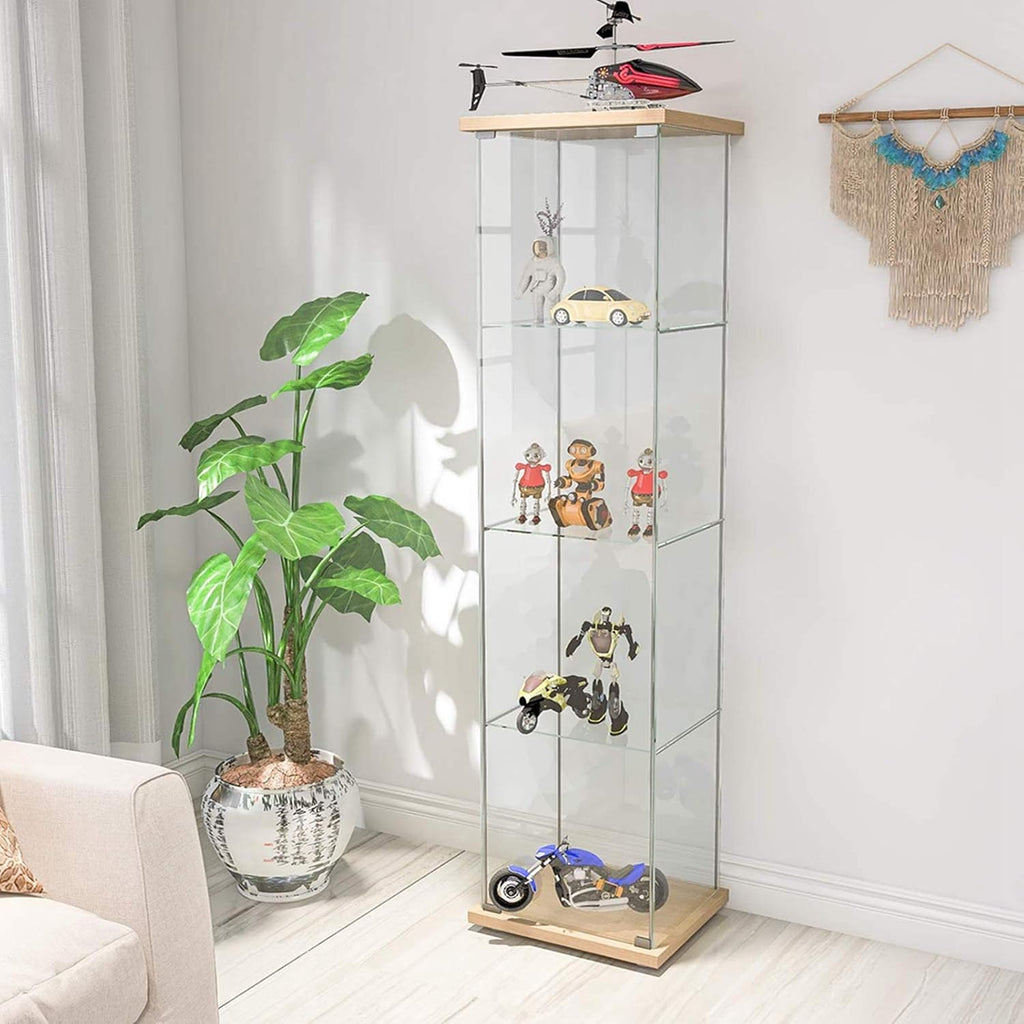 4-Shelf Glass Display Cabinet with Door U5079