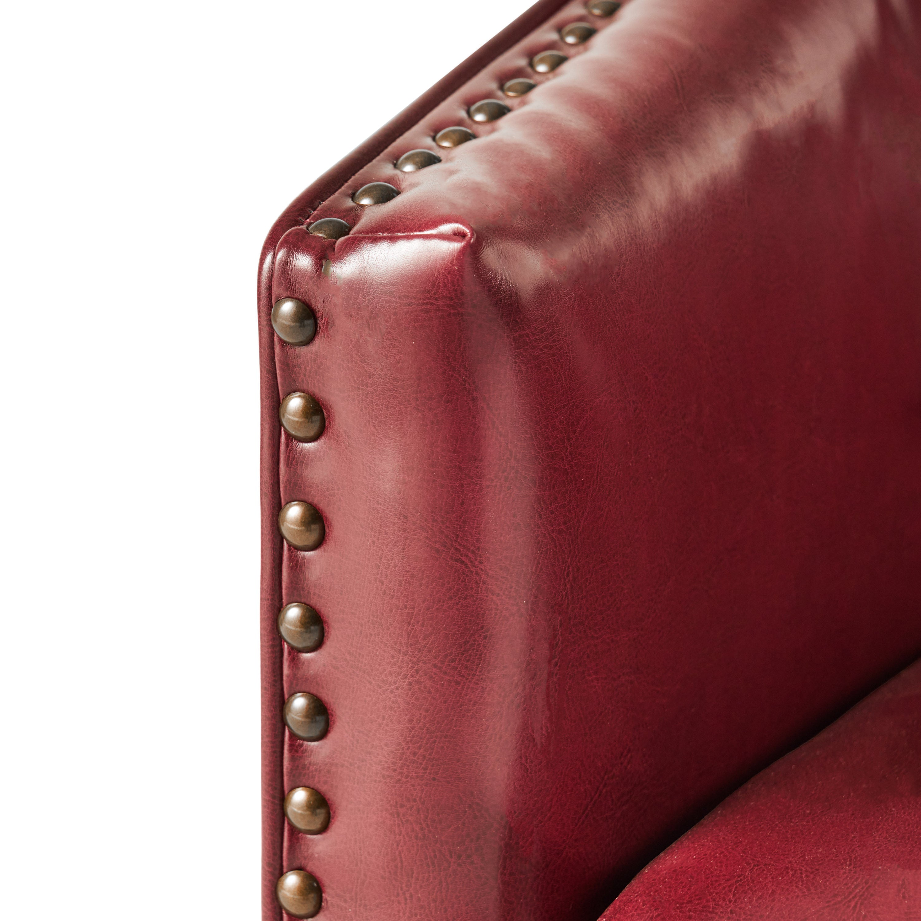 Red Bonded Leather Club Chair C252508