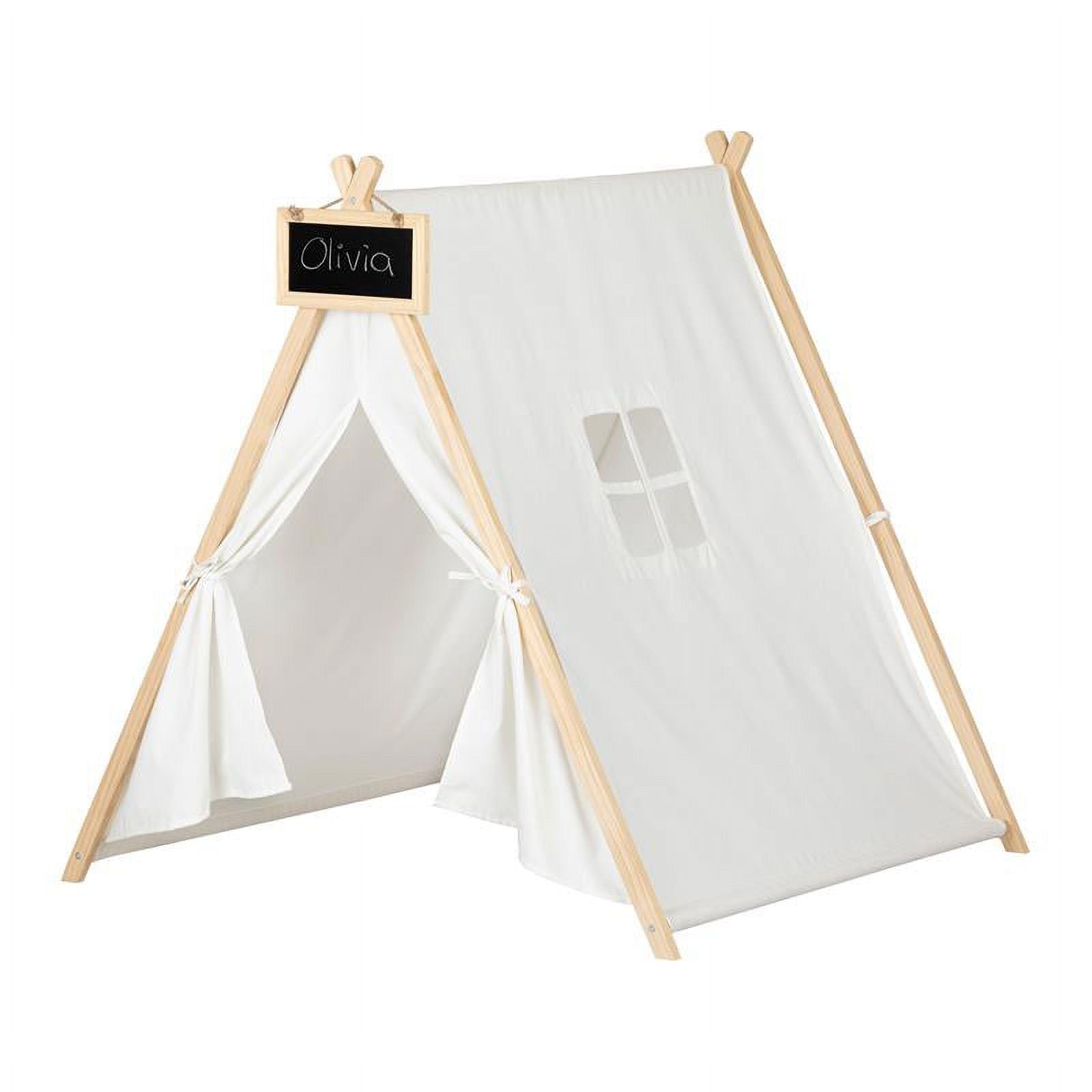 2-Piece Set with White House Bed and Play Tent with Chalkboard D8831