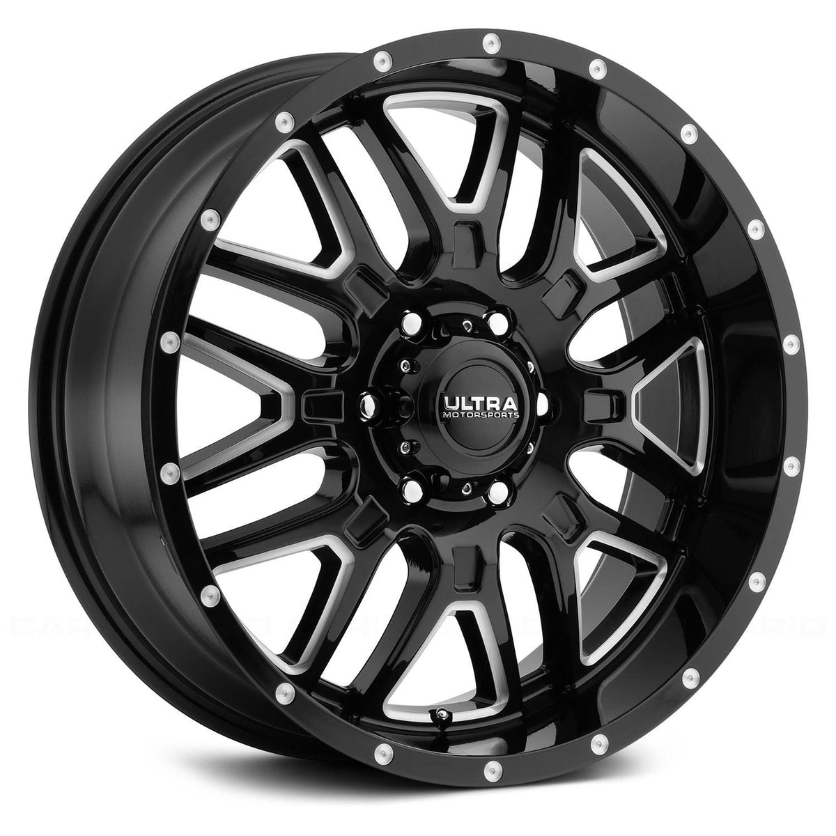 20x10 5x5.5 -25mm Black Milled Wheel L959