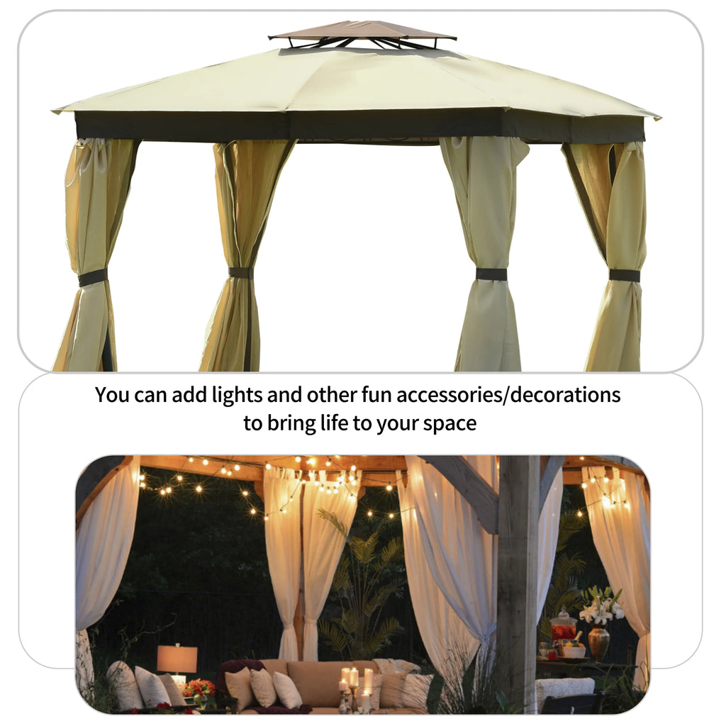 Outdoor Patio Gazebo Canopy with Soft Top H6417