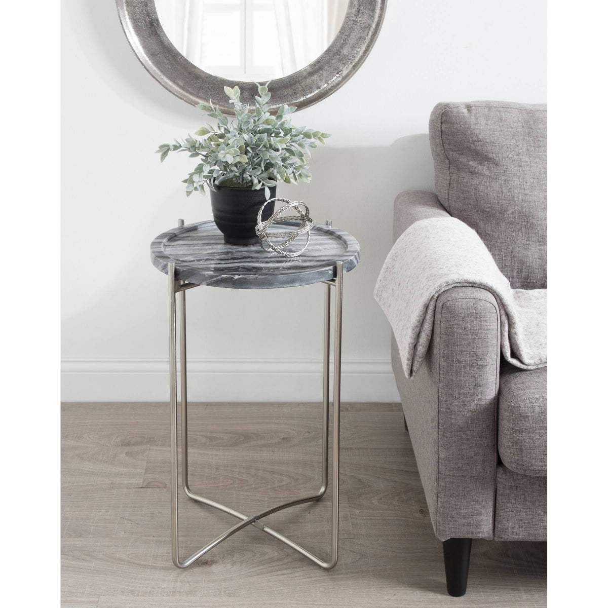 Natural Rustic and Black Side Table C975458