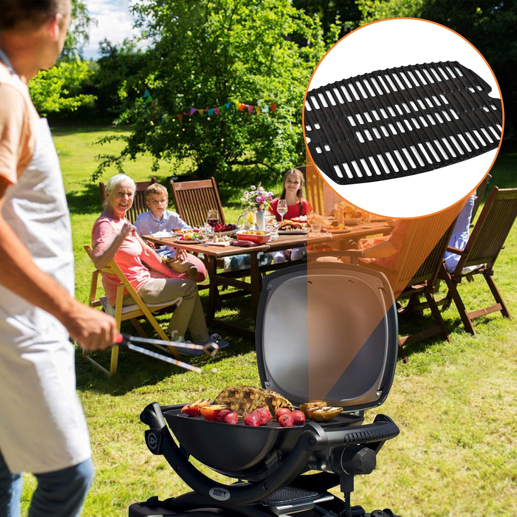 Cast Iron Cooking Grid Grates for Weber Q Series Gas Grill, Pack of 2 N2124