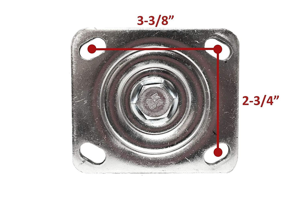 4 Pack 8” Flat Free Casters J16599